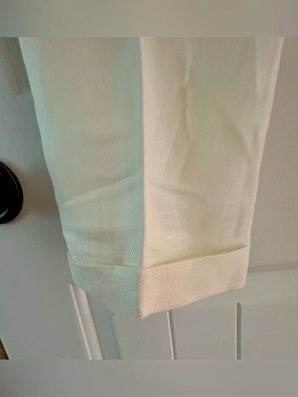Mango Cream Linen Slim Tailored Suit Pants
